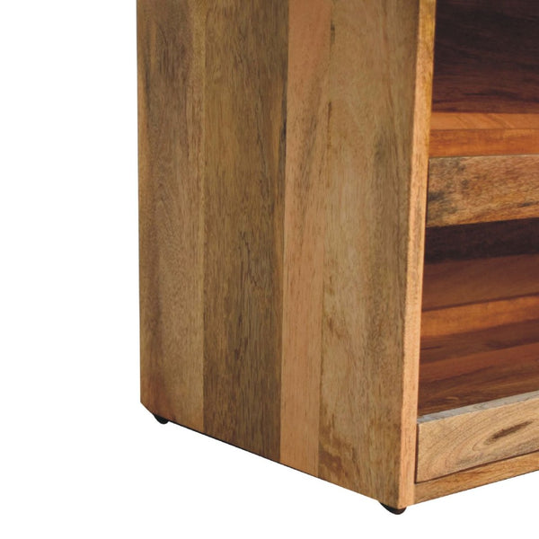 HomeRoots 35" Stylish Brown Solid Wood Storage Bench with Shoe Organizer for Entryways and Mudrooms 718252
