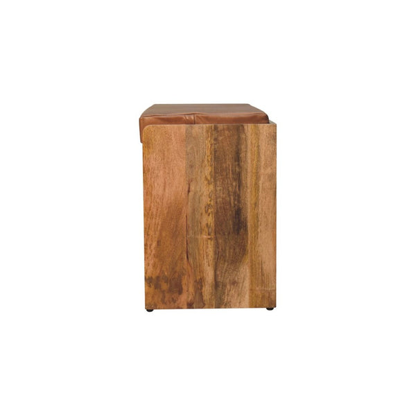 HomeRoots 35" Stylish Brown Solid Wood Storage Bench with Shoe Organizer for Entryways and Mudrooms 718252