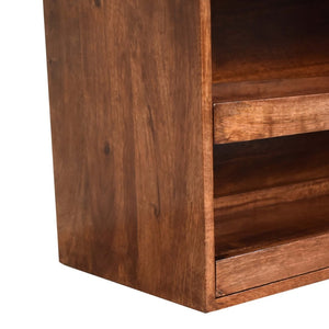 HomeRoots 43" Brown Solid Wood Storage Bench with Cabinet – Stylish Seating & Concealed Storage for Entryway Use 718253
