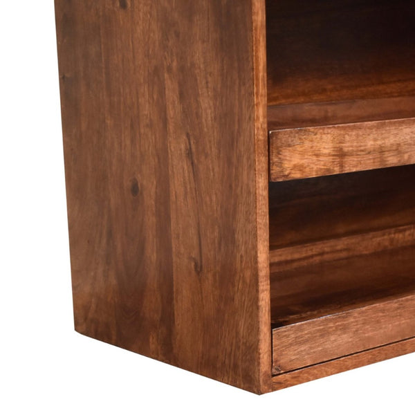 HomeRoots 43" Brown Solid Wood Storage Bench with Cabinet – Stylish Seating & Concealed Storage for Entryway Use 718253