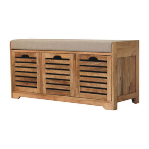 HomeRoots 35" Stylish Brown Linen Upholstered Storage Bench with Shoe Compartment for Entryway Organization 718256