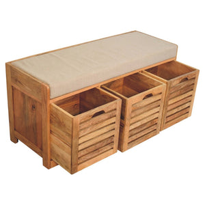 HomeRoots 35" Stylish Brown Linen Upholstered Storage Bench with Shoe Compartment for Entryway Organization 718256