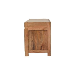 HomeRoots 35" Stylish Brown Linen Upholstered Storage Bench with Shoe Compartment for Entryway Organization 718256