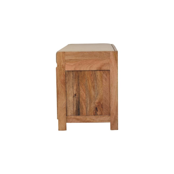 HomeRoots 35" Stylish Brown Linen Upholstered Storage Bench with Shoe Compartment for Entryway Organization 718256