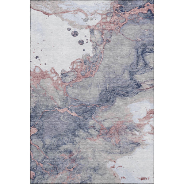 HomeRoots 5' X 8' Blush and Gray Abstract Area Rug - Stylish, Washable, UV-Protected for Busy Homes 718258