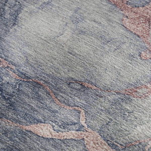HomeRoots 5' X 8' Blush and Gray Abstract Area Rug - Stylish, Washable, UV-Protected for Busy Homes 718258