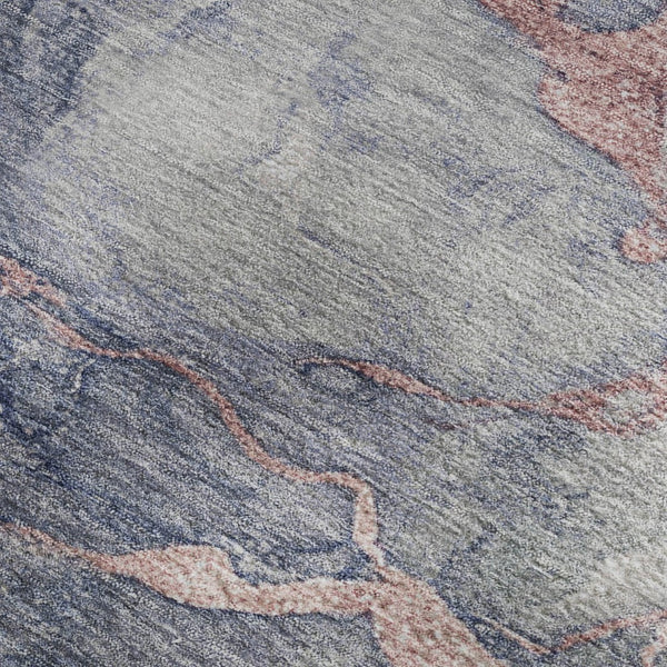 HomeRoots 5' X 8' Blush and Gray Abstract Area Rug - Stylish, Washable, UV-Protected for Busy Homes 718258