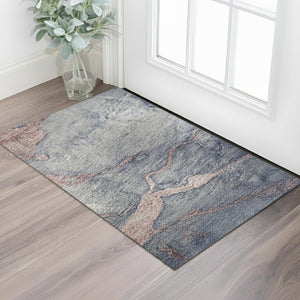 HomeRoots 5' X 8' Blush and Gray Abstract Area Rug - Stylish, Washable, UV-Protected for Busy Homes 718258