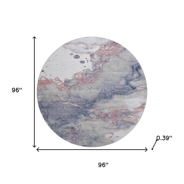 HomeRoots 8' X 10' Washable Blush and Gray Abstract Area Rug with UV Protection – Durable, Stylish, Easy Clean! 718260