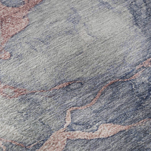 HomeRoots 9' X 12' Modern Blush & Gray Abstract Area Rug – Washable, UV-Protected, Pet & Kid-Friendly Design 718261