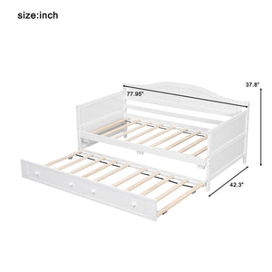 English Elm Twin Cottage Beadboard Daybed with Pull Out Trundle Solid Pine Guest Room Frame N708P357100K