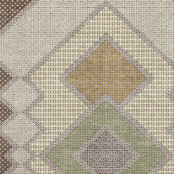 HomeRoots 5' X 8' Brown and Copper Geometric Area Rug - Washable, UV-Protected, Durable Style for Homes 718282