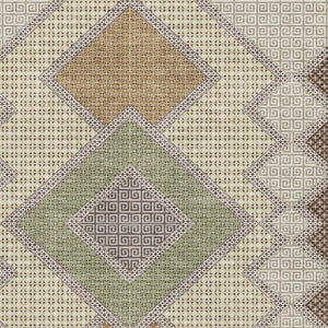 HomeRoots 8' Brown and Copper Geometric Washable Round Rug - UV Protection, Stain Resistant, Modern Style 718283