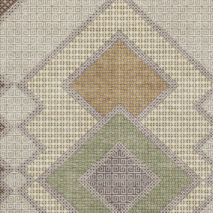 HomeRoots 9' X 12' Geometric Area Rug in Brown and Copper - Washable, UV Protected, Durable for Modern Homes 718285