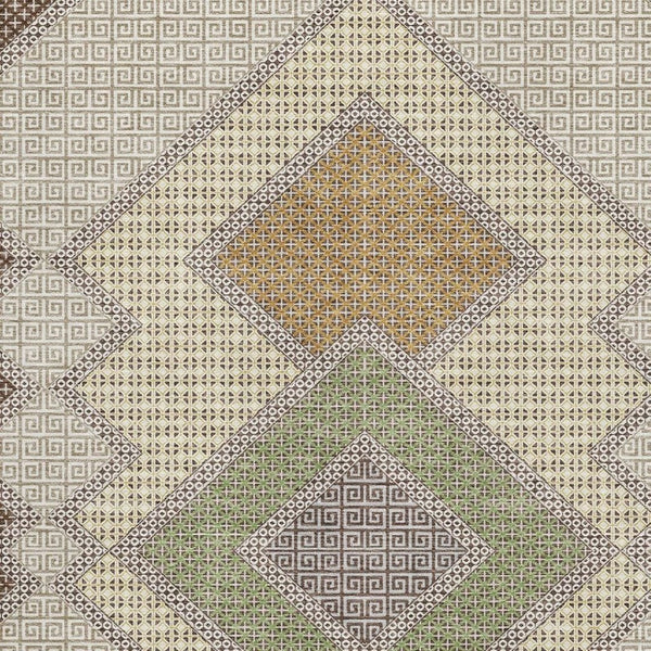 HomeRoots 9' X 12' Geometric Area Rug in Brown and Copper - Washable, UV Protected, Durable for Modern Homes 718285