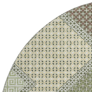 HomeRoots 8' X 10' Stylish Green and Gray Geometric Area Rug - Durable, Washable, UV-Protected & Stain-Resistant 718296