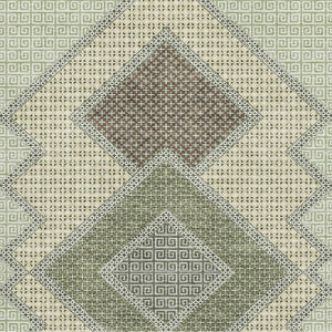 HomeRoots 10' x 14' Green and Gray Geometric Area Rug - Washable, UV Protected, Perfect for Modern Spaces! 718298