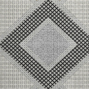 HomeRoots 8' X 10' Gray Geometric Washable Area Rug - Stain-Resistant, UV Protected, Modern Design for Any Room 718302