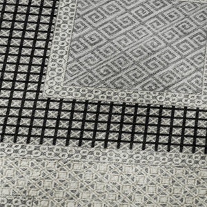 HomeRoots 10' X 14' Gray and Charcoal Geometric Washable Area Rug - Durable, UV-Protected, Pet-Friendly Design! 718304