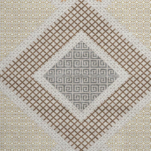 HomeRoots 8' X 10' Contemporary Pewter & Copper Geometric Area Rug with UV Protection - Easy Care & Durable 718308