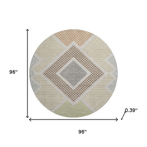 HomeRoots 8' X 10' Contemporary Pewter & Copper Geometric Area Rug with UV Protection - Easy Care & Durable 718308