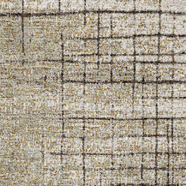 HomeRoots 8' Modern Brown and Taupe Geometric Washable Round Rug with UV Protection for High-Traffic Areas 718313