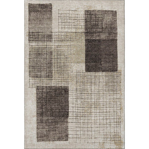 HomeRoots 10' X 14' Brown and Taupe Geometric Area Rug - Washable, UV Protected, Durable for Modern Living Spaces 718316