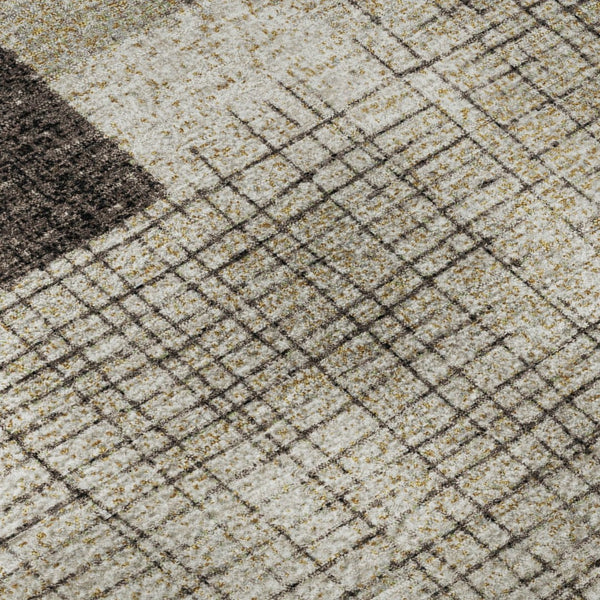 HomeRoots 10' X 14' Brown and Taupe Geometric Area Rug - Washable, UV Protected, Durable for Modern Living Spaces 718316