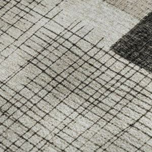 HomeRoots 9' X 12' Ivory and Gray Geometric Area Rug - Machine Washable, Stain Resistant, UV Protected Style Upgrade 718321