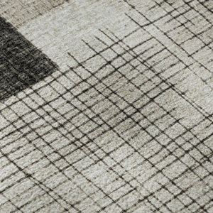 HomeRoots 9' X 12' Ivory and Gray Geometric Area Rug - Machine Washable, Stain Resistant, UV Protected Style Upgrade 718321