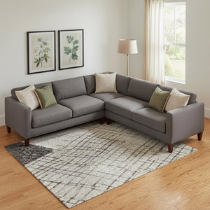 HomeRoots 9' X 12' Ivory and Gray Geometric Area Rug - Machine Washable, Stain Resistant, UV Protected Style Upgrade 718321