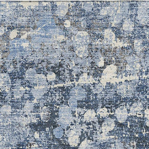 HomeRoots 5' x 8' Abstract Blue and Gray Area Rug - Washable, UV Protected, Stain-Resistant for High Traffic Areas 718330