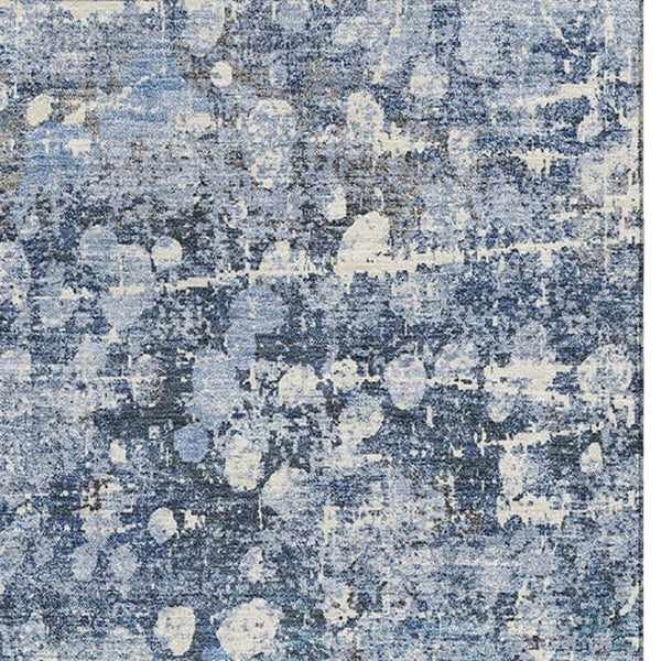 HomeRoots 5' x 8' Abstract Blue and Gray Area Rug - Washable, UV Protected, Stain-Resistant for High Traffic Areas 718330