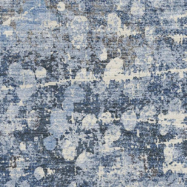 HomeRoots 9' X 12' Blue And Gray Abstract Area Rug – Washable, UV-Protected, Stain-Resistant Comfort for Homes 718333