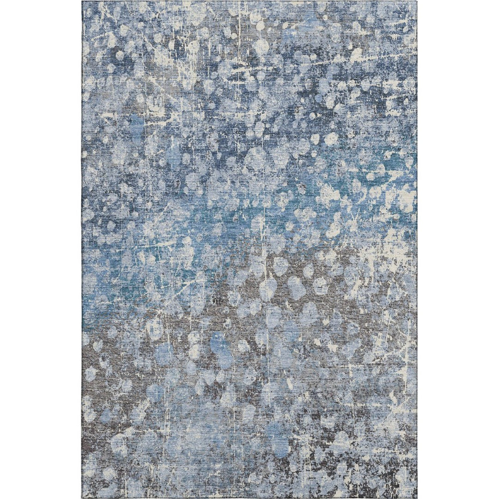 HomeRoots 10' X 14' Blue and Gray Abstract Washable Area Rug – Durable, Stain-Resistant, UV Protected Comfort! 718334
