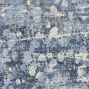 HomeRoots 10' X 14' Blue and Gray Abstract Washable Area Rug – Durable, Stain-Resistant, UV Protected Comfort! 718334