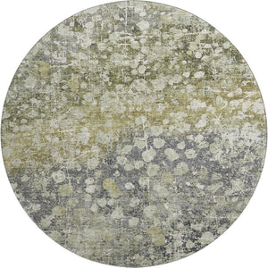 HomeRoots 8' X 10' Washable Olive Green and Gray Abstract Area Rug with UV Protection for Modern Spaces 718338