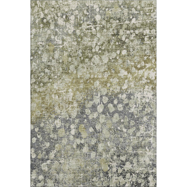 HomeRoots 10' Olive Green & Gray Abstract Washable Area Rug - UV Protected, Stain Resistant, Durable Design 718340
