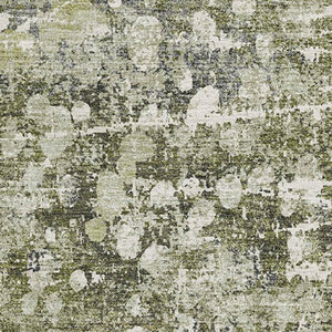 HomeRoots 10' Olive Green & Gray Abstract Washable Area Rug - UV Protected, Stain Resistant, Durable Design 718340