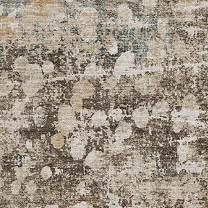 HomeRoots 5' X 8' Light Taupe & Brown Abstract Washable Area Rug - UV Protected, Machine Washable & Non-Slip! 718342