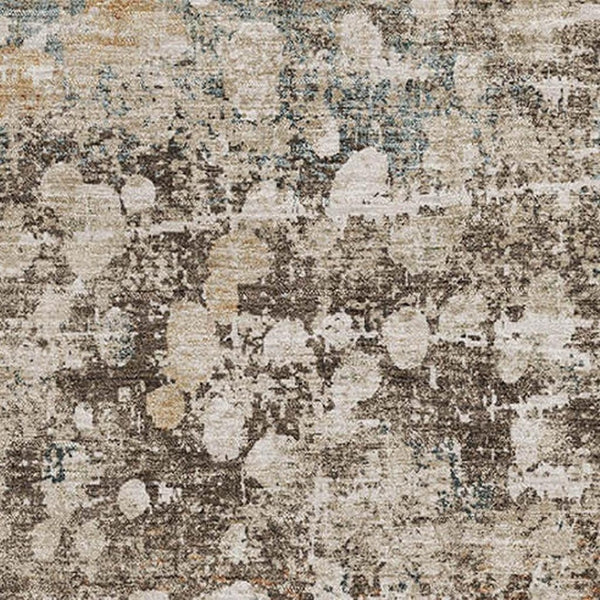 HomeRoots 5' X 8' Light Taupe & Brown Abstract Washable Area Rug - UV Protected, Machine Washable & Non-Slip! 718342