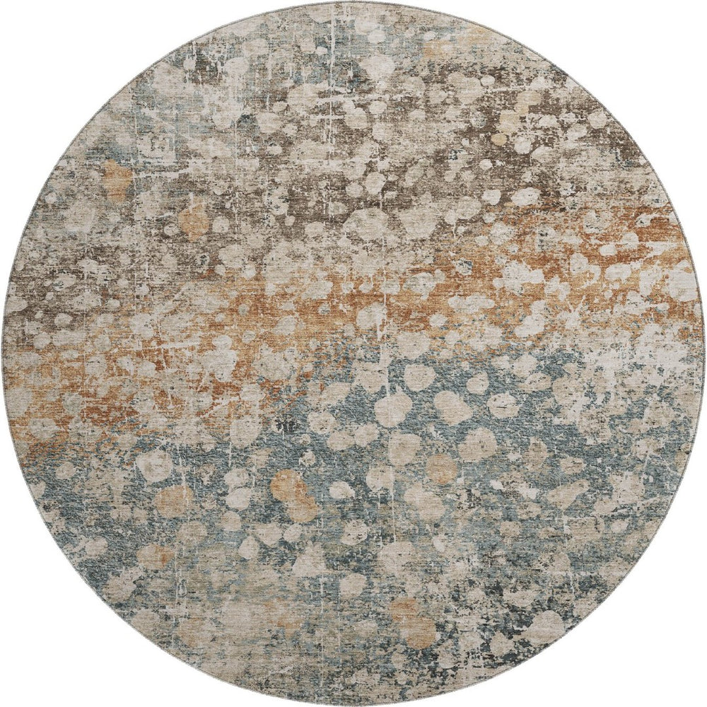 HomeRoots 8' X 10' Washable Area Rug in Light Taupe & Brown - UV Protected, Durable, Modern & Easy Care! 718344