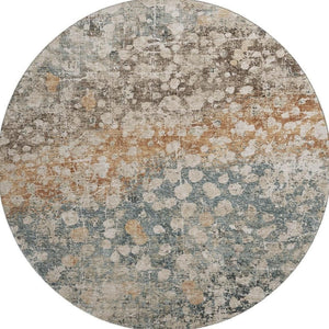 HomeRoots 8' X 10' Washable Area Rug in Light Taupe & Brown - UV Protected, Durable, Modern & Easy Care! 718344