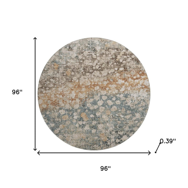 HomeRoots 8' X 10' Washable Area Rug in Light Taupe & Brown - UV Protected, Durable, Modern & Easy Care! 718344