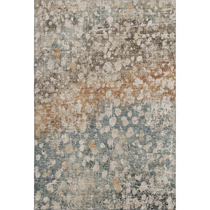 HomeRoots 9' X 12' Light Taupe and Brown Abstract Washable Area Rug with UV Protection for Modern Spaces 718345