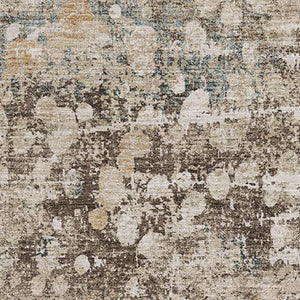 HomeRoots 9' X 12' Light Taupe and Brown Abstract Washable Area Rug with UV Protection for Modern Spaces 718345