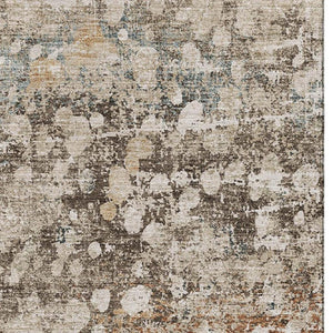 HomeRoots 10' X 14' Contemporary Light Taupe & Brown Abstract Washable Area Rug with UV Protection & Non-Slip 718346