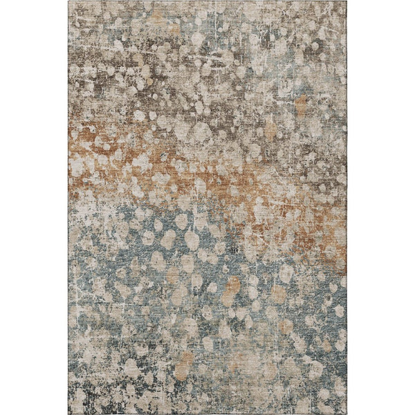 HomeRoots 10' X 14' Contemporary Light Taupe & Brown Abstract Washable Area Rug with UV Protection & Non-Slip 718346