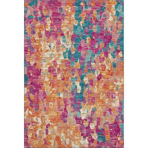 HomeRoots 9' X 12' Stylish Blush & Teal Abstract Washable Area Rug – Durable, Non-Slip, UV Protected Design! 718369