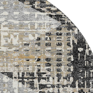 HomeRoots 8' x 10' Stylish Black and Gray Geometric Washable Area Rug with UV Protection for Busy Homes 718374